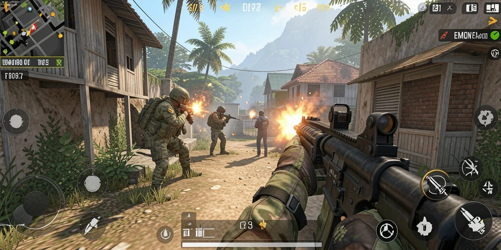 Tampilan aksi seru dalam gameplay EMON77 yang mendebarkan.