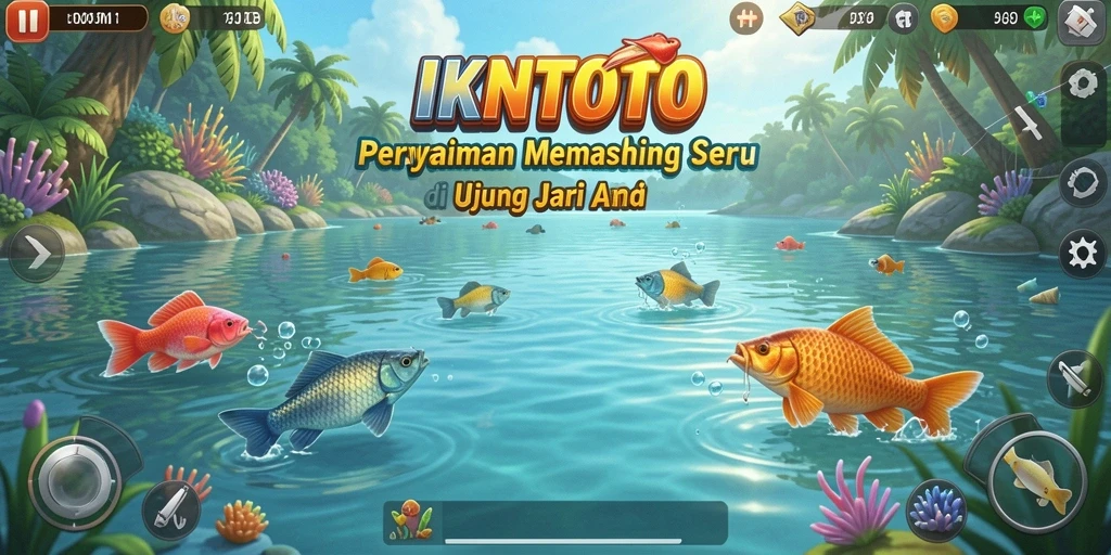 Tampilan gameplay IKNTOTO yang seru saat memancing ikan.