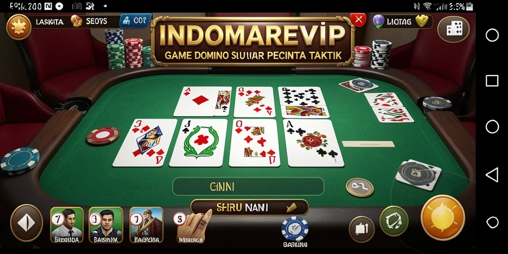 Screenshot gameplay INDOMAREVIP yang menunjukkan suasana seru permainan Domino.