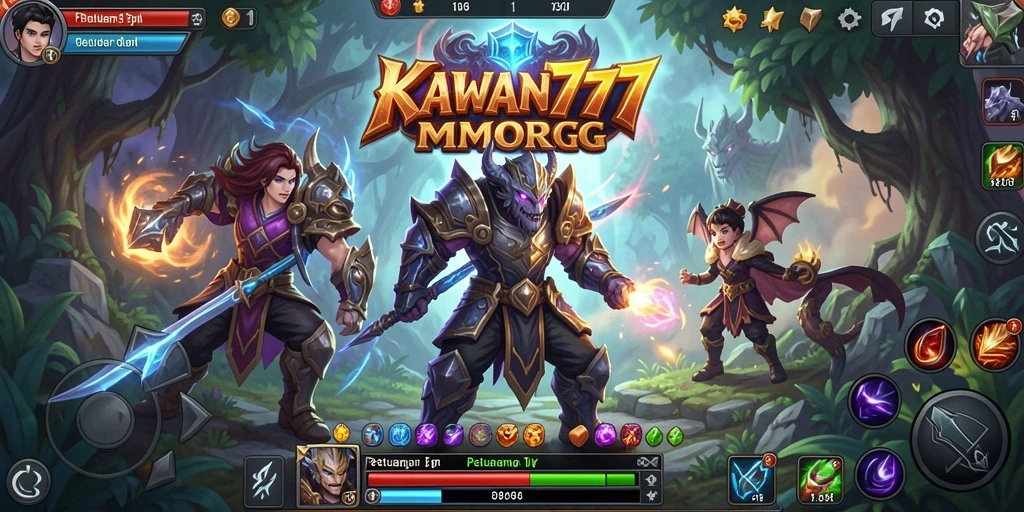 Screenshot gameplay KAWAN777 yang menampilkan aksi petualangan MMORPG.