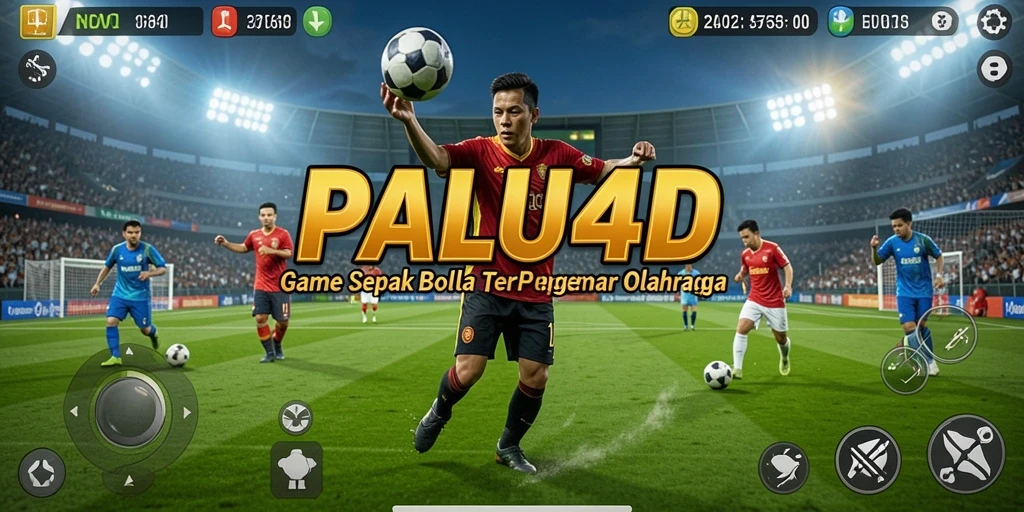 Gameplay seru PALU4D dengan aksi pemain sepak bola.